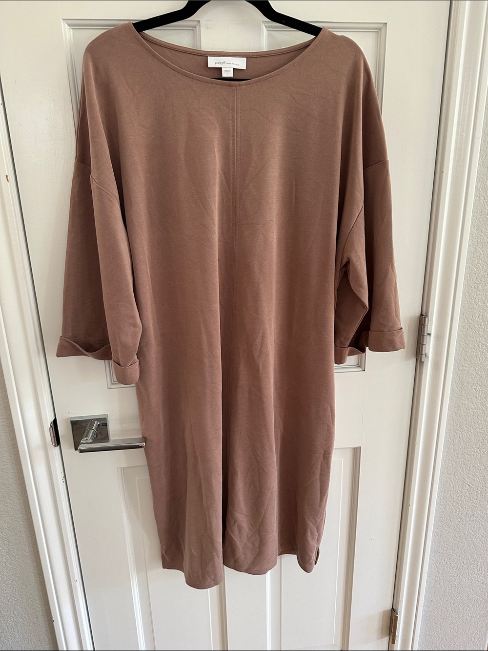 J. Jill Taupe-Brown Midi Shift Dress
